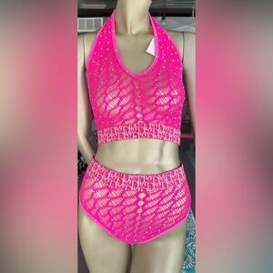 Rave Wear/ Dancewear 2Pc High Waist Fishnet Set